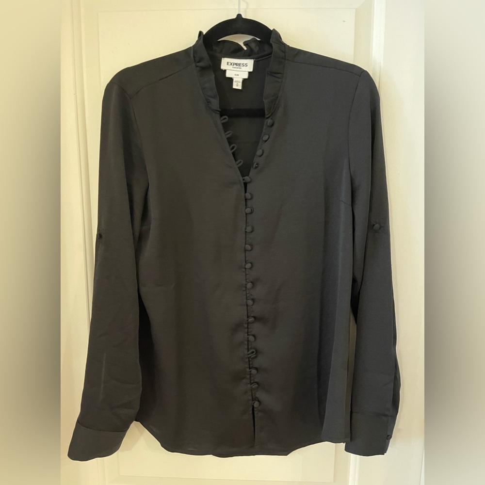 Express Long Sleeve Button Front Blouse